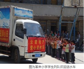 “五四”云建地產團支部獻愛心送水到大水井鄉(xiāng)